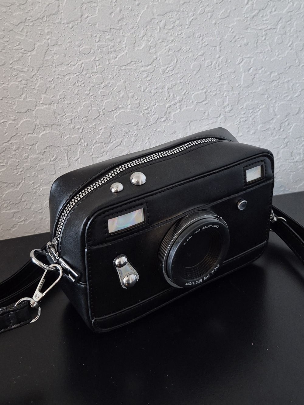 Black Camera Crossbody Bag